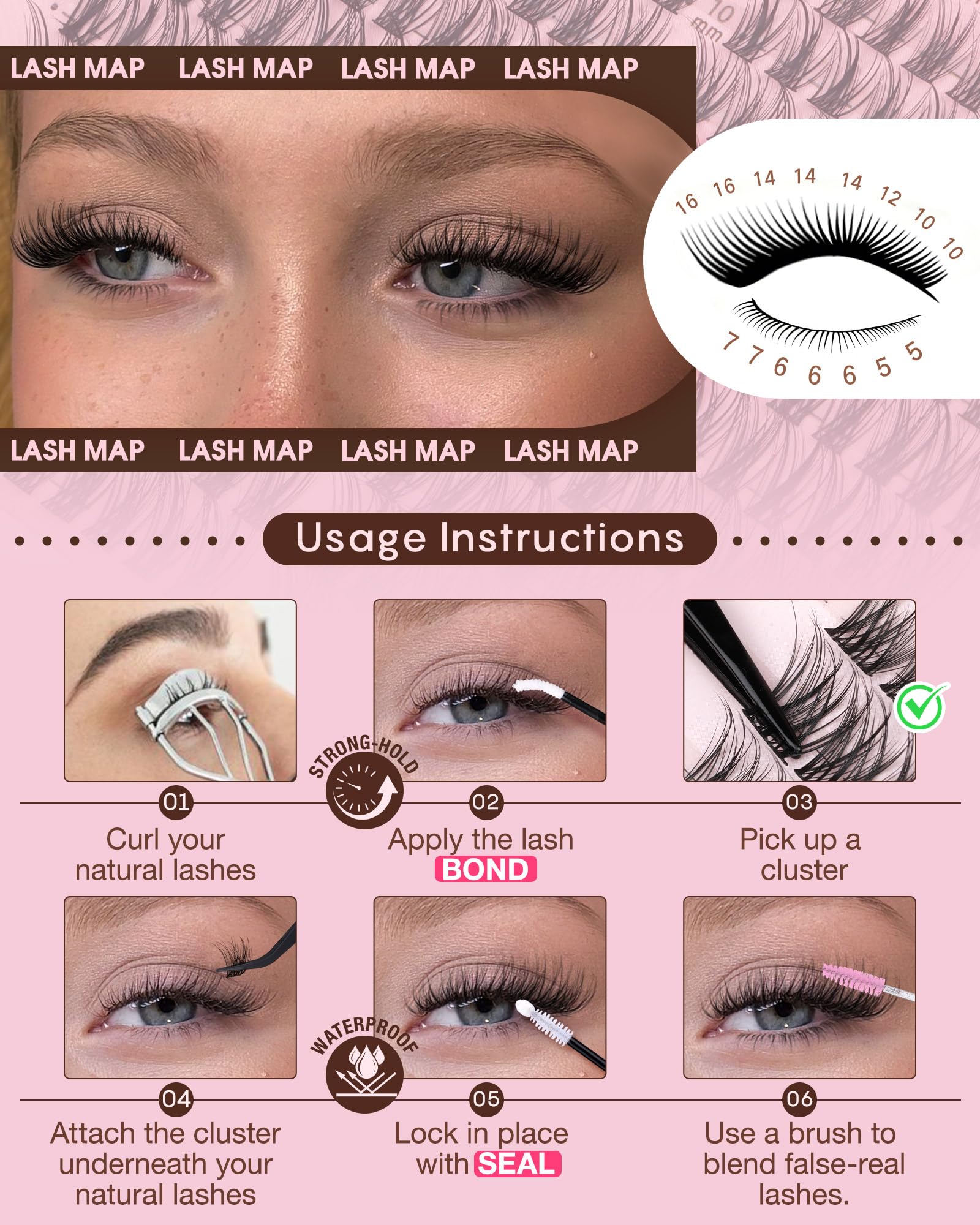 Goddvenus 220Pcs Wispy Lash Clusters Kit – DIY C-Curl Eyelash Extensions, All-In-One