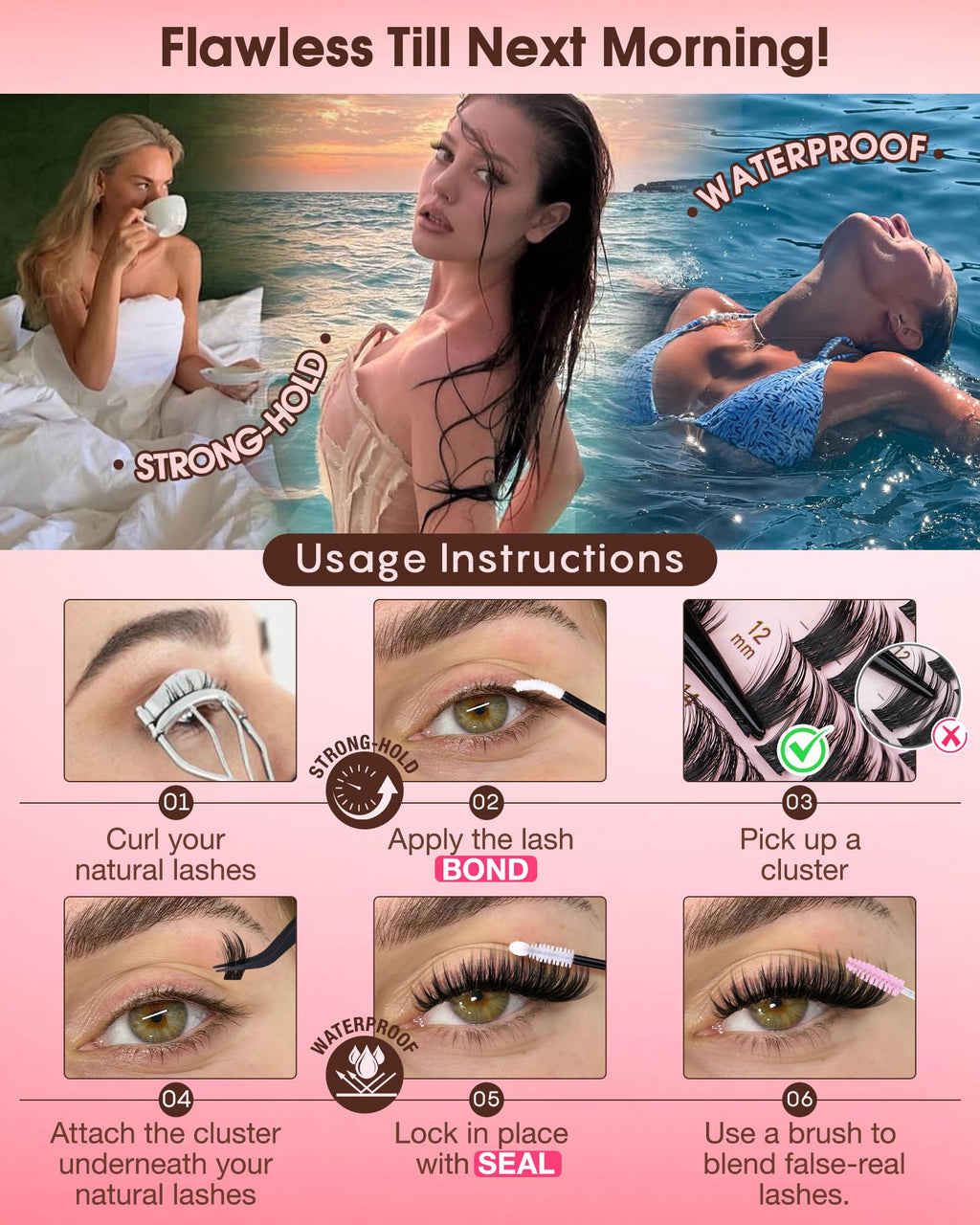 Goddvenus Wispy Manga Lash Clusters Kit – Natural C-Curl DIY Lash Extensions