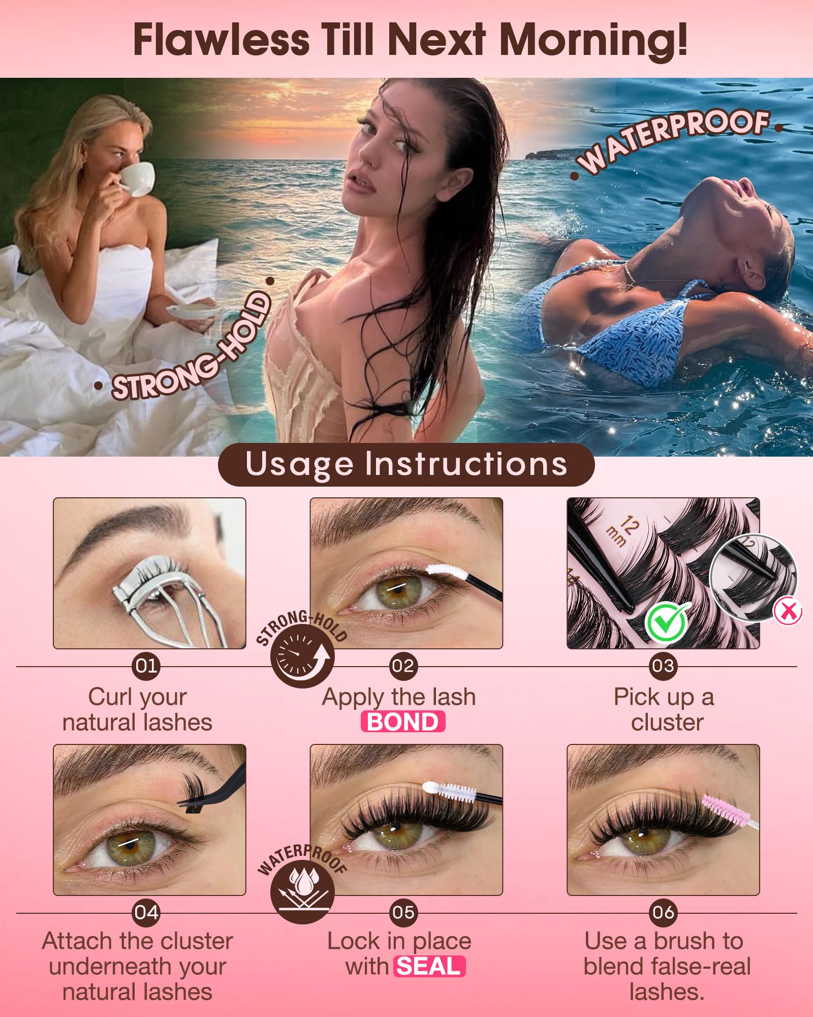 Goddvenus Wispy Manga Lash Clusters Kit – Natural C-Curl DIY Lash Extensions