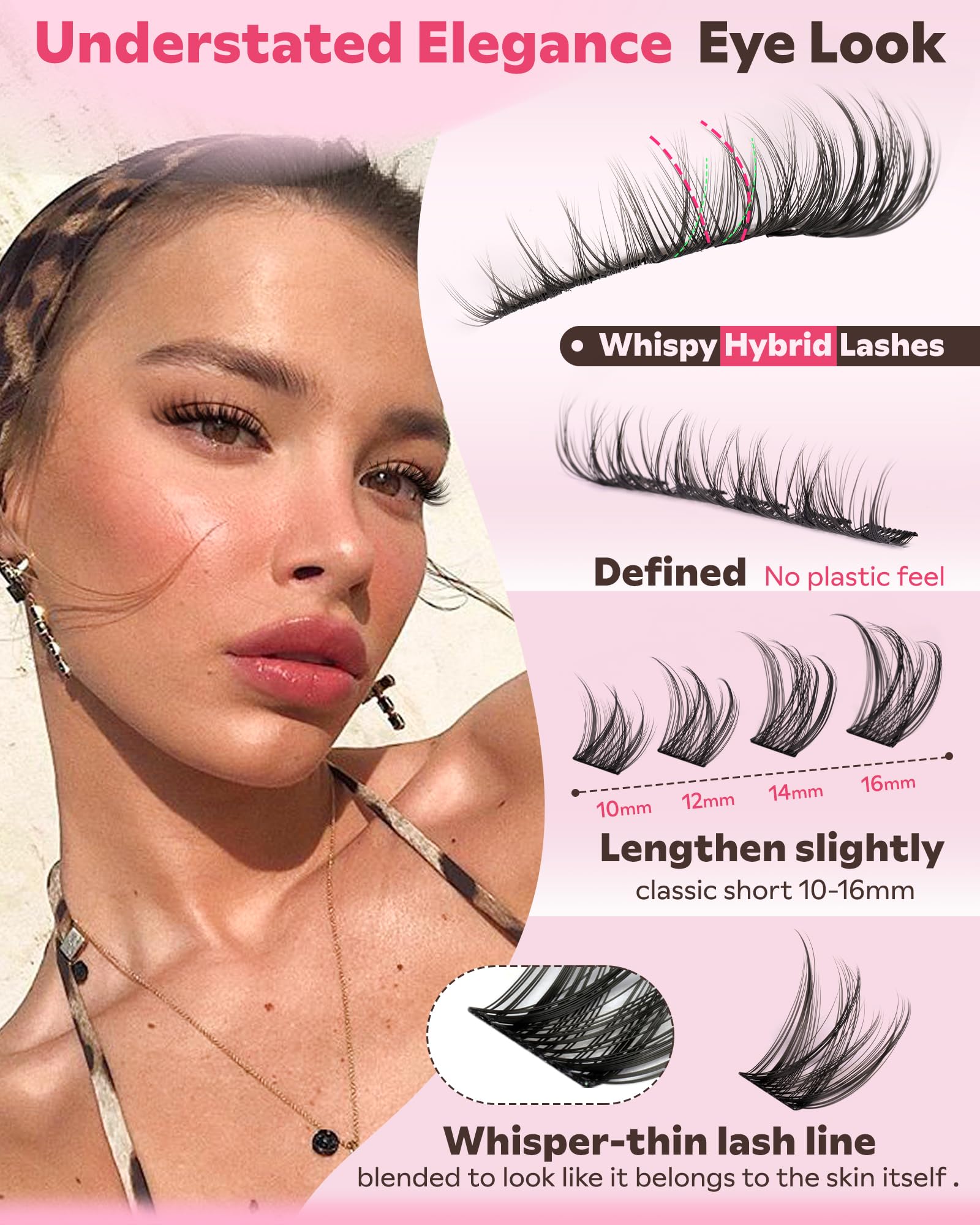 Goddvenus Wispy Lash Clusters Kit - Natural DIY Lashes (180pcs, 10-16mm, C Curl)