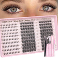 Goddvenus 220Pcs Wispy Lash Clusters Kit – DIY C-Curl Eyelash Extensions, All-In-One