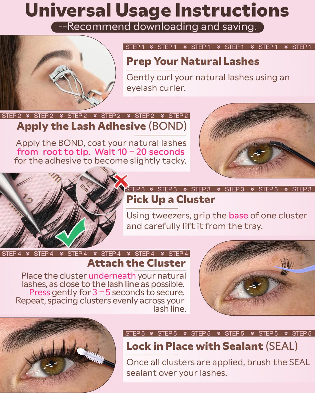 Goddvenus Manga Lash Clusters Kit – Natural 300 Pcs, Wispy Anime Lashes (10–16mm) | Cat Eye, Doll Eye, Squirrel Eye