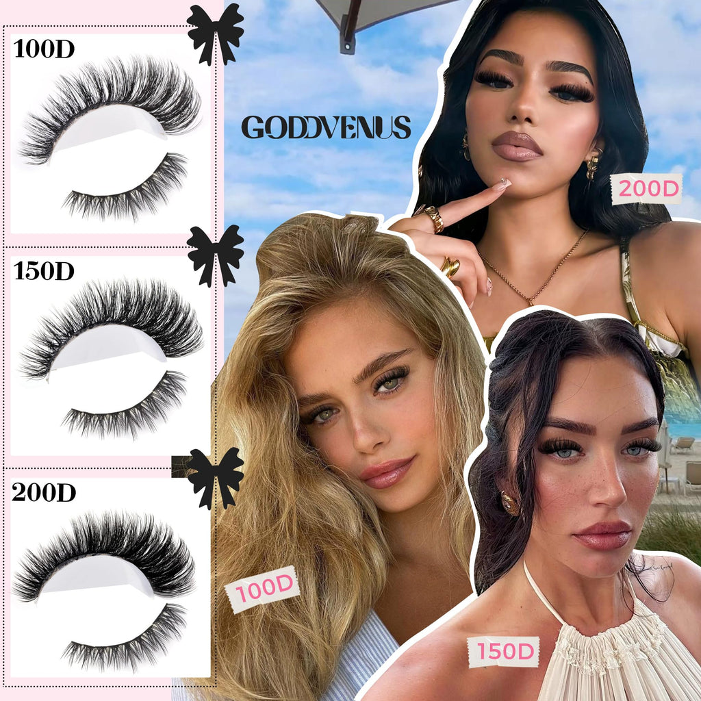 Goddvenus Fluffy Lash Clusters Kit – 240 Upper + 60 Lower, D-Curl Waterproof DIY Lashes