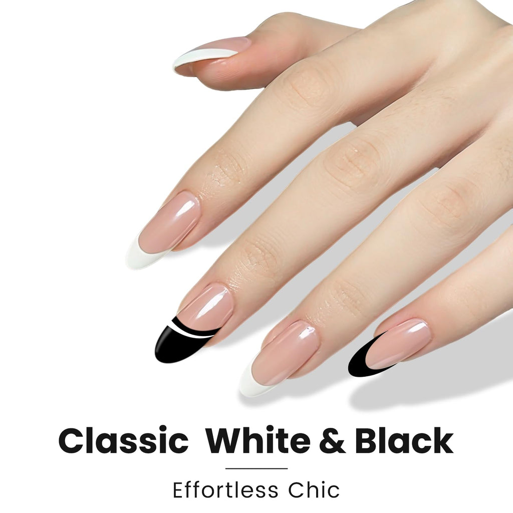 GOICC Black & White Gel Nail Art Liner – 2-Color Gel Nail Polish (8ml, UV/LED)