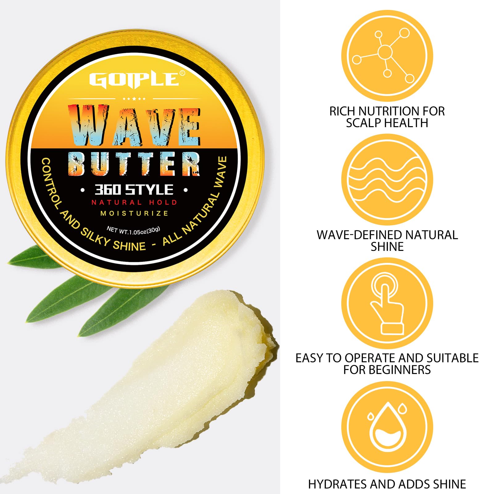 Goiple Wave Pomade for Men – Strong Hold, Easy Wash 360 Wave Training