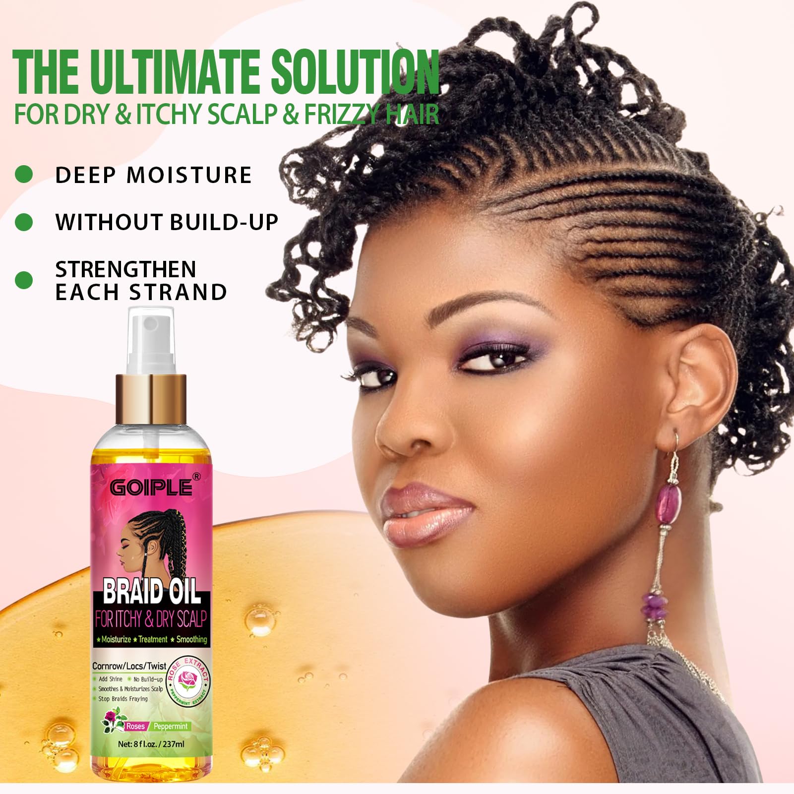 Goiple Braid Oil — Scalp Comfort, Moisture & Shine for Locs & Braids | 8 fl oz