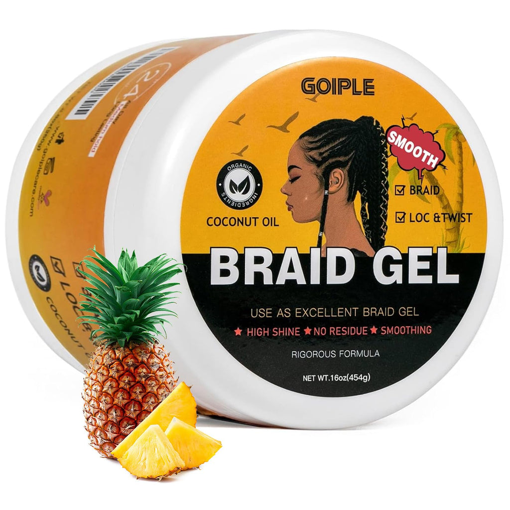 Goiple 16 oz Braiding Gel – Big Capacity, Strong Hold for Twists, Locs, Edges & Cornrows