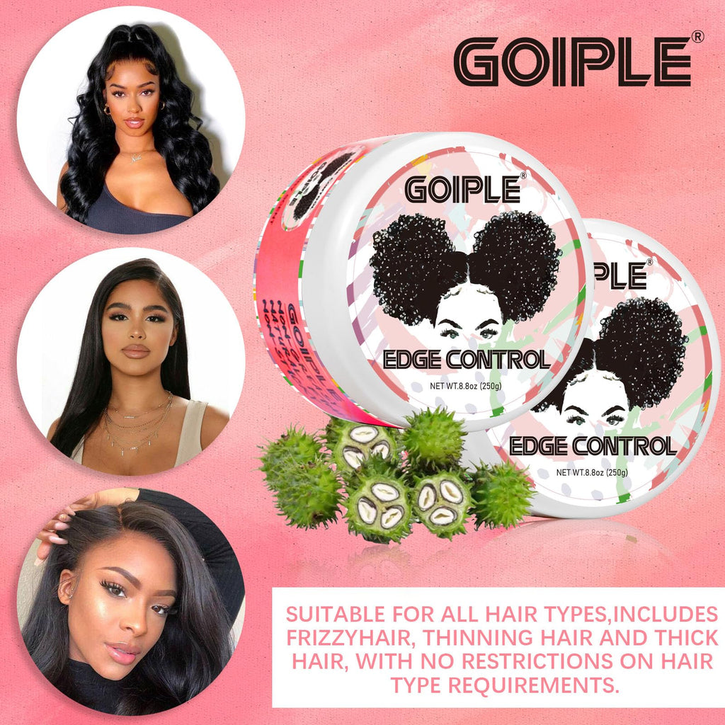 Goiple 8.8oz Edge Control Wax for Women – Strong Hold, Non-Greasy, No Flaking | Sweet Peach