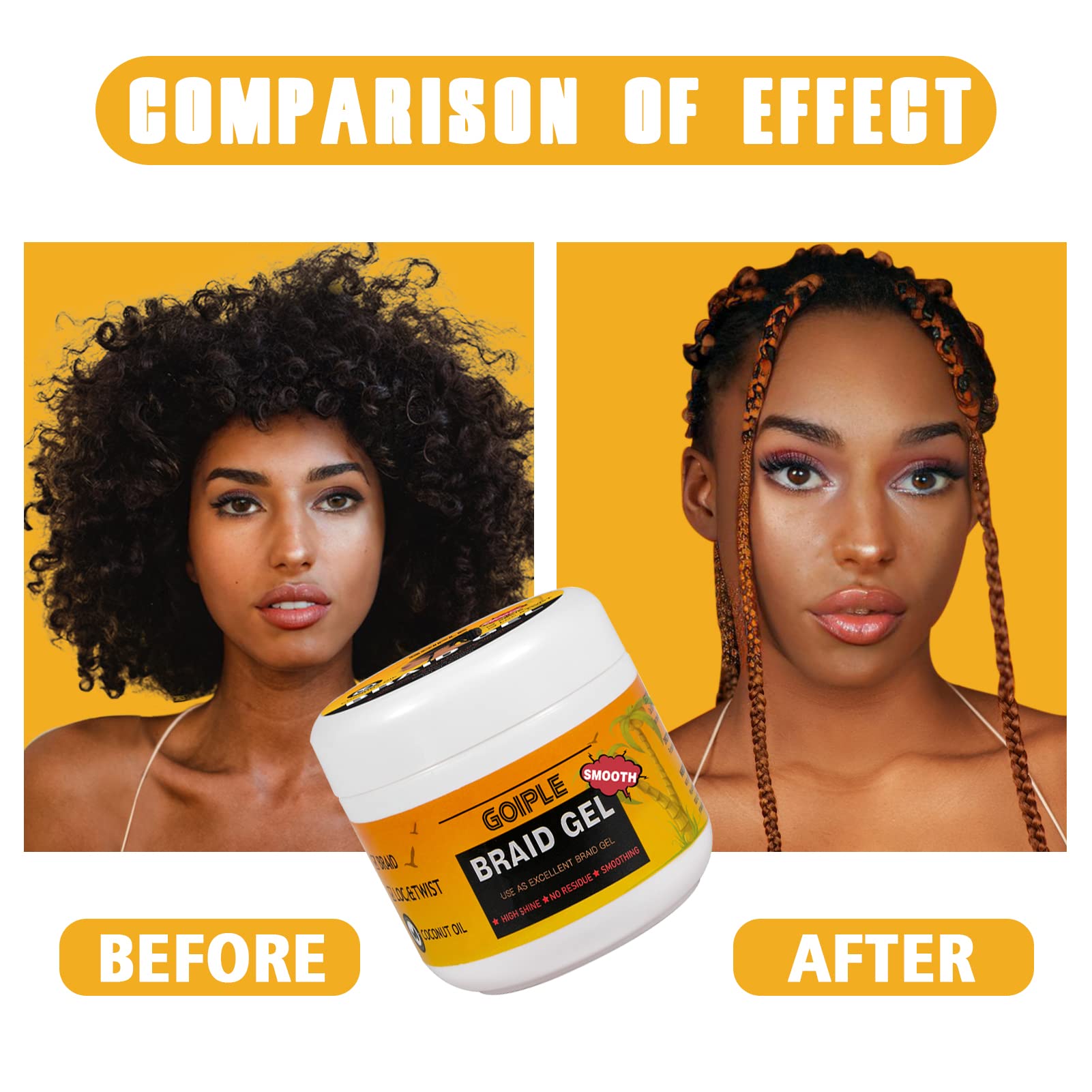 Goiple 16 oz Braiding Gel – Big Capacity, Strong Hold for Twists, Locs, Edges & Cornrows