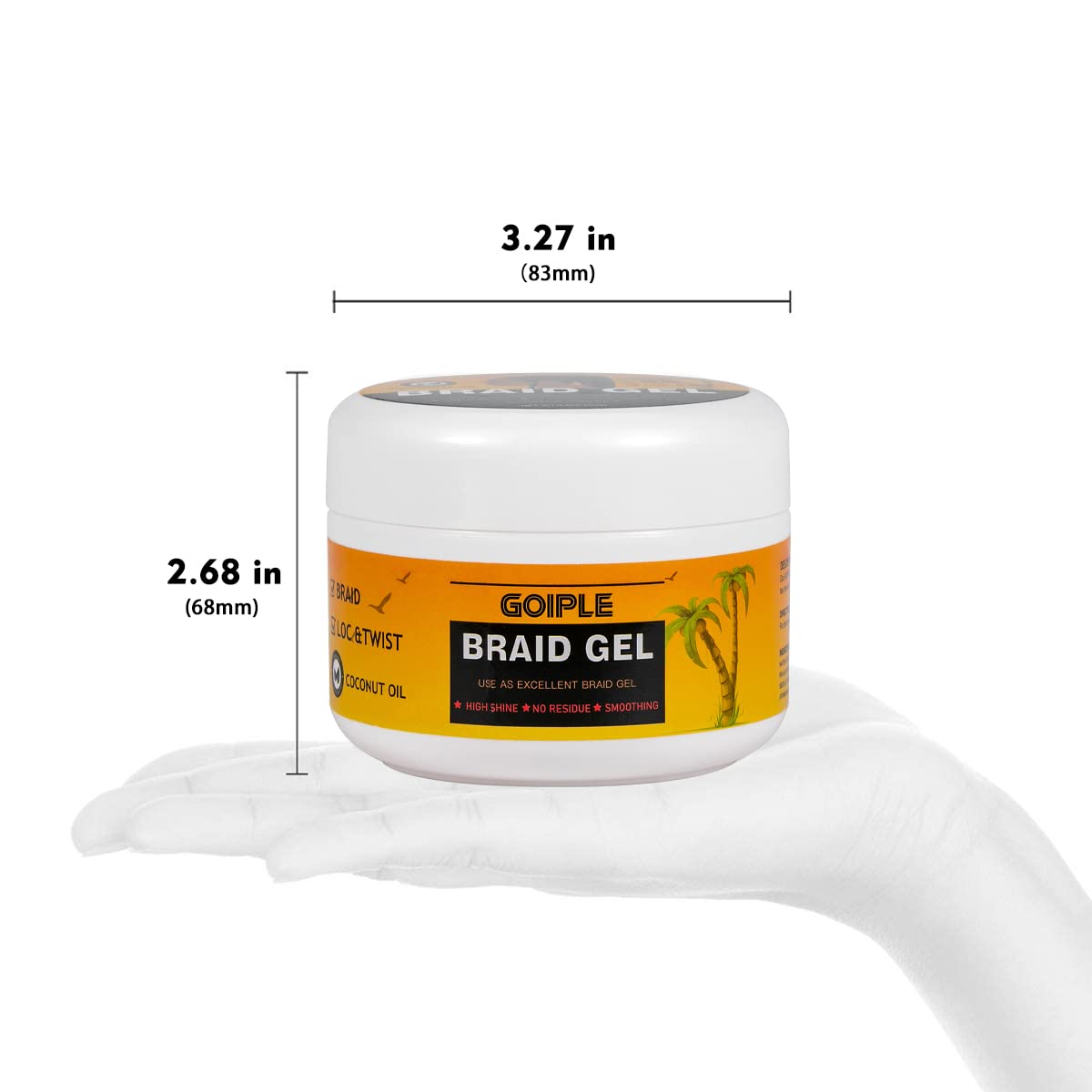 Goiple Strong Hold Braid Gel — Extreme Hold for Twist, Locs & Braids with Edge Control 8.8oz + Combs