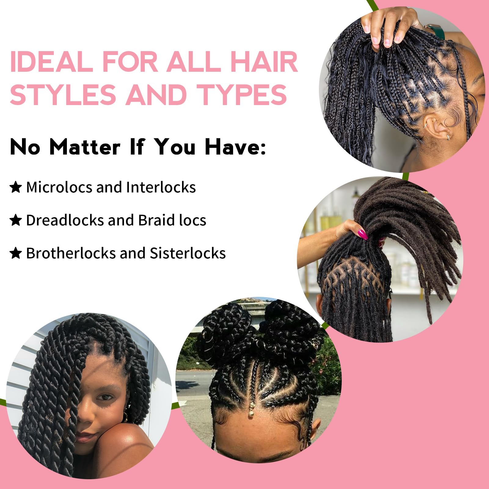 Goiple Rose Braid Spray 10oz – Lightweight Rose Water for Dreads, Braids & Locs