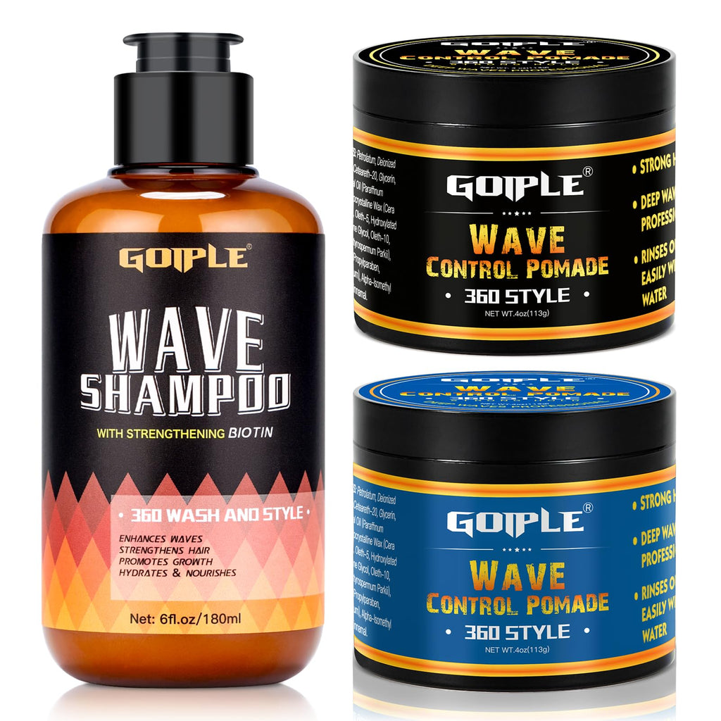 Goiple Natural Wave Pomade – Strong Hold, Easy Wash, 360 Wave Training for Black Men