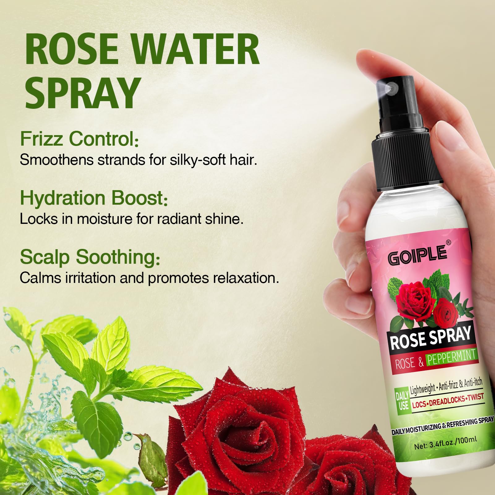 Goiple 2-in-1 Shampoo & Conditioner for Dreadlocks with Rose Water | Lightweight, Hydrating Hair Care Set