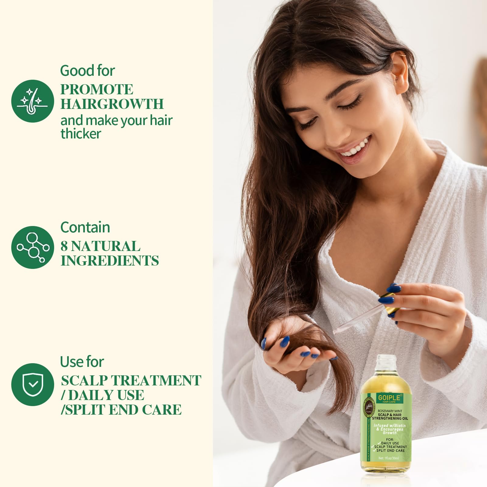 Goiple Braid Spray Rose Mint for Dreads & Locs – Rose Water & Rosemary Oil Kit