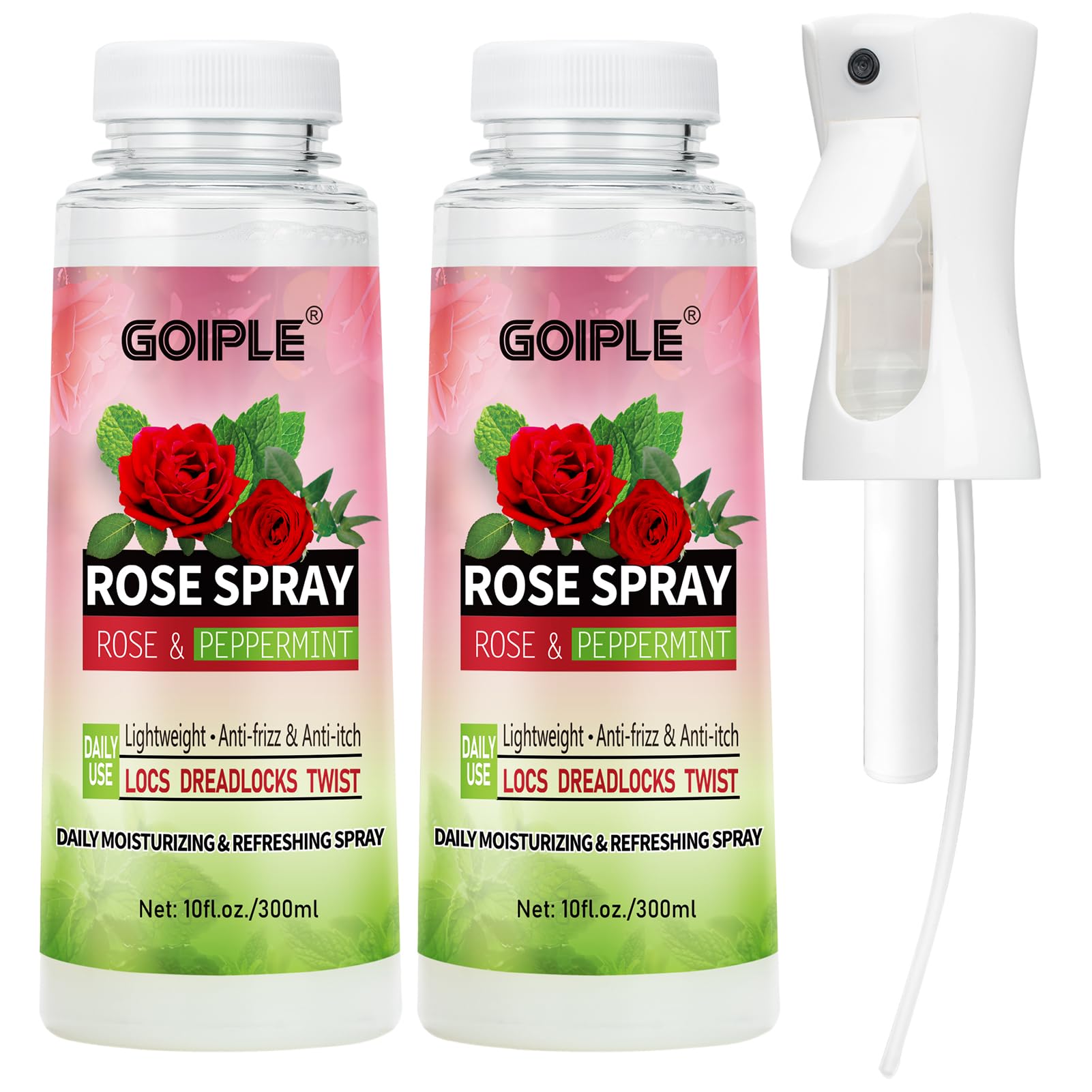 Goiple Rose Water for Locs Spray – Hydrating Scalp Moisturizer for Dreadlocks (2-Pack)