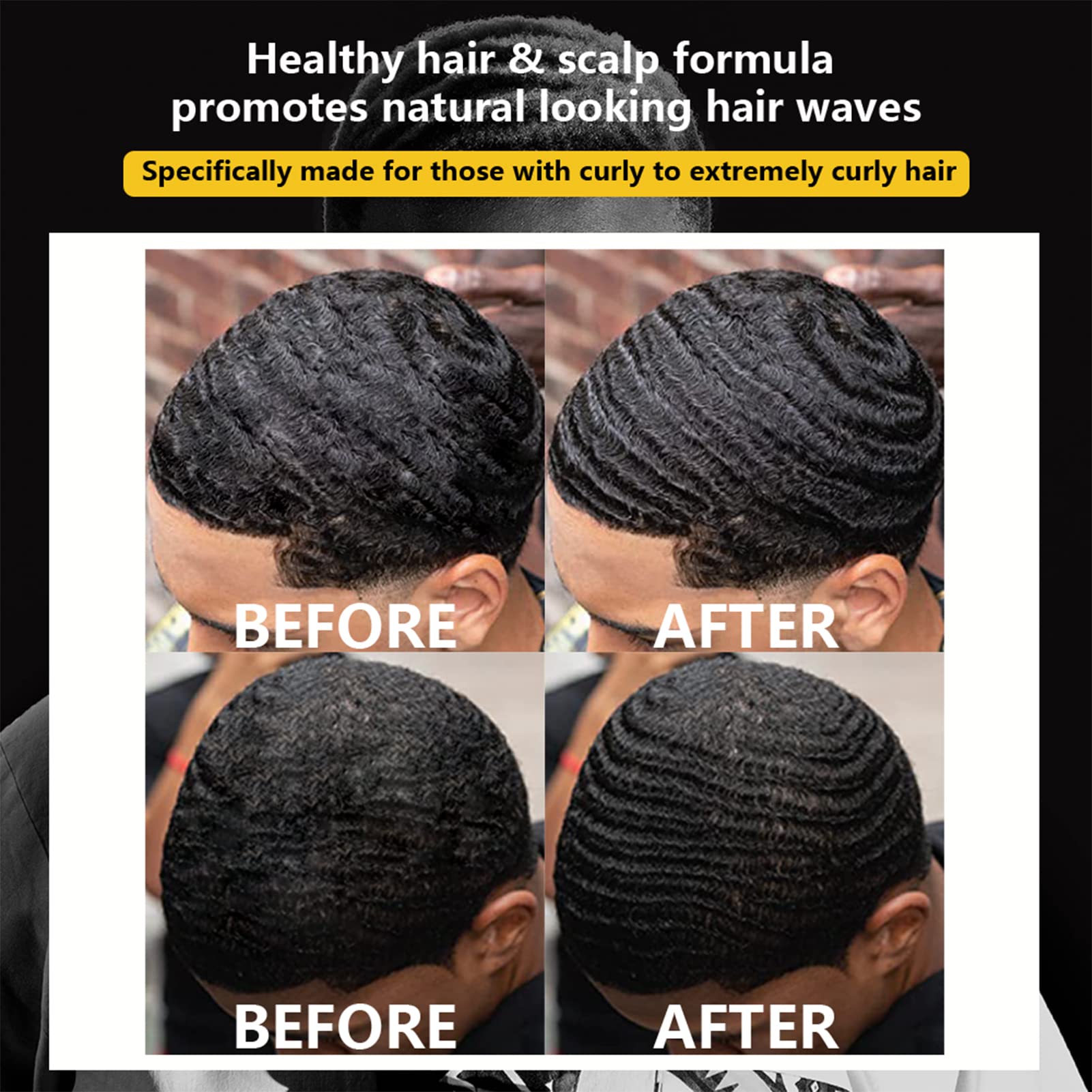 Goiple Natural Wave Pomade for Men – Strong Hold, Easy Wash Kit (Pomade + 2 Brushes + Durag)