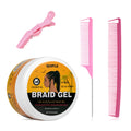 Goiple Strong Hold Braid Gel — Extreme Hold for Twist, Locs & Braids with Edge Control 8.8oz + Combs