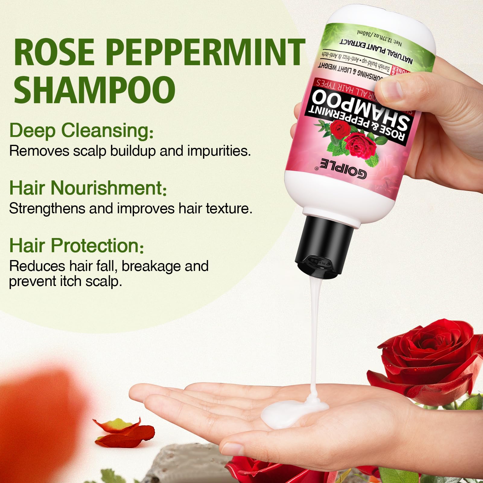 Goiple 2-in-1 Shampoo & Conditioner for Dreadlocks with Rose Water | Lightweight, Hydrating Hair Care Set