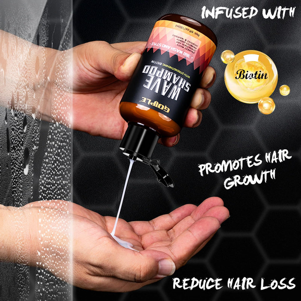 Goiple 360 Wave Shampoo & Strong Hold Pomade Kit for Men