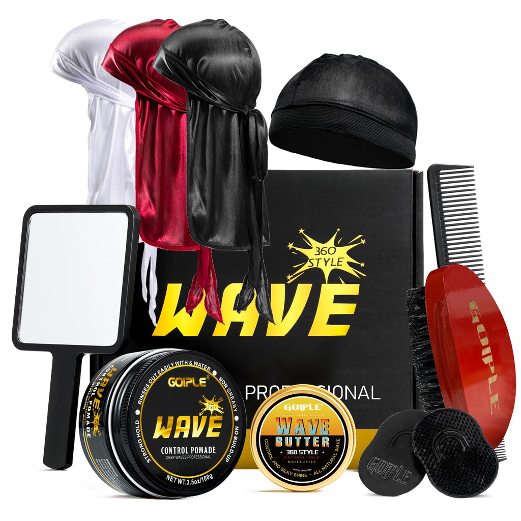 Goiple Wave Pomade for Men – Strong Hold, Easy Wash, Layered Waves, Silky Shine (Red)