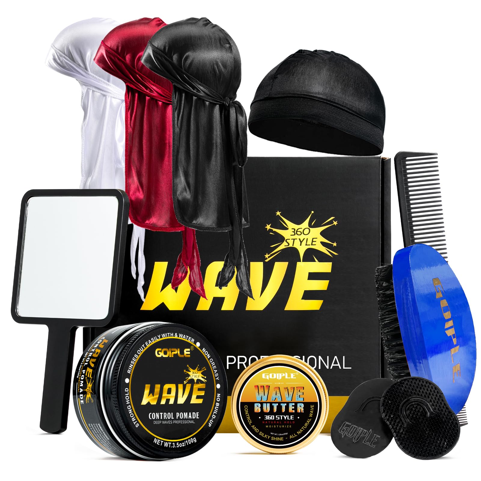 Goiple Wave Pomade for Men – Strong Hold, Easy Wash 360 Wave Training