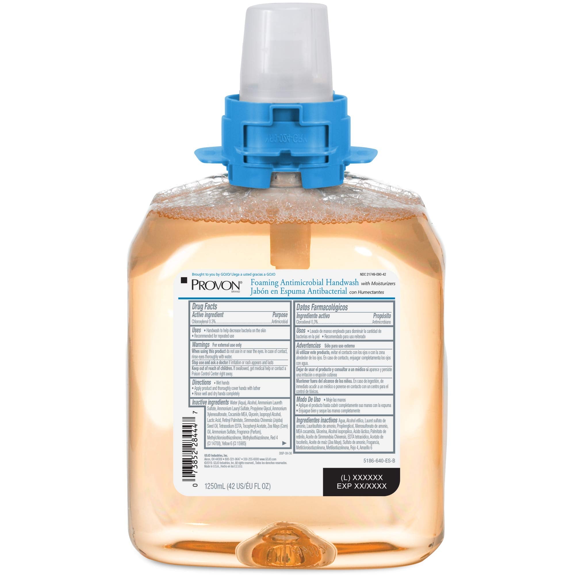 GOJO PROVON Foaming Antimicrobial Handwash with Moisturizers – 1250 mL Refill for FMX-12 Dispenser (Pack of 4) – 5186-04