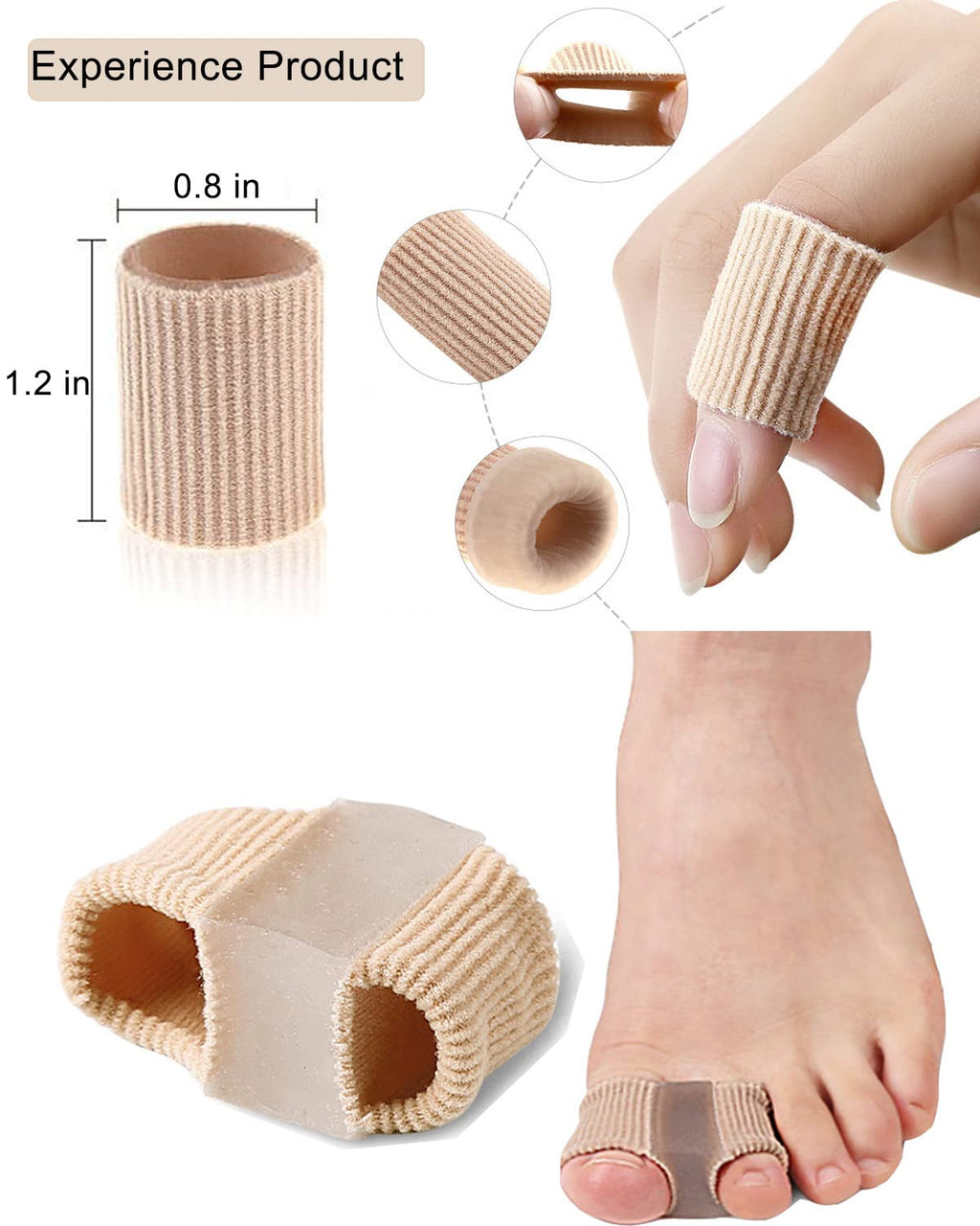 Golbylicc Bunion Toe Separators – Gel Toe Spacers for Overlapping Toes (4 Pack)