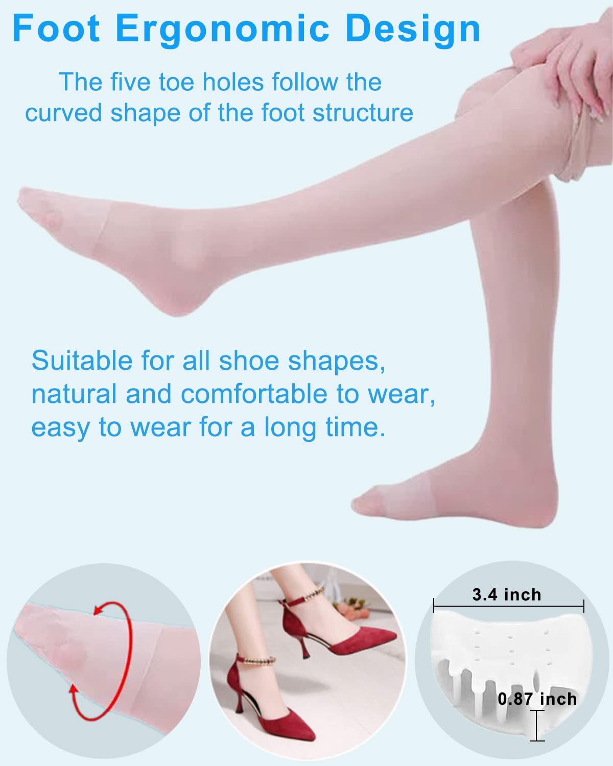 Golbylicc 4 Pairs Metatarsal Gel Pads & Toe Spacers – Bunion & Hammertoe Corrector
