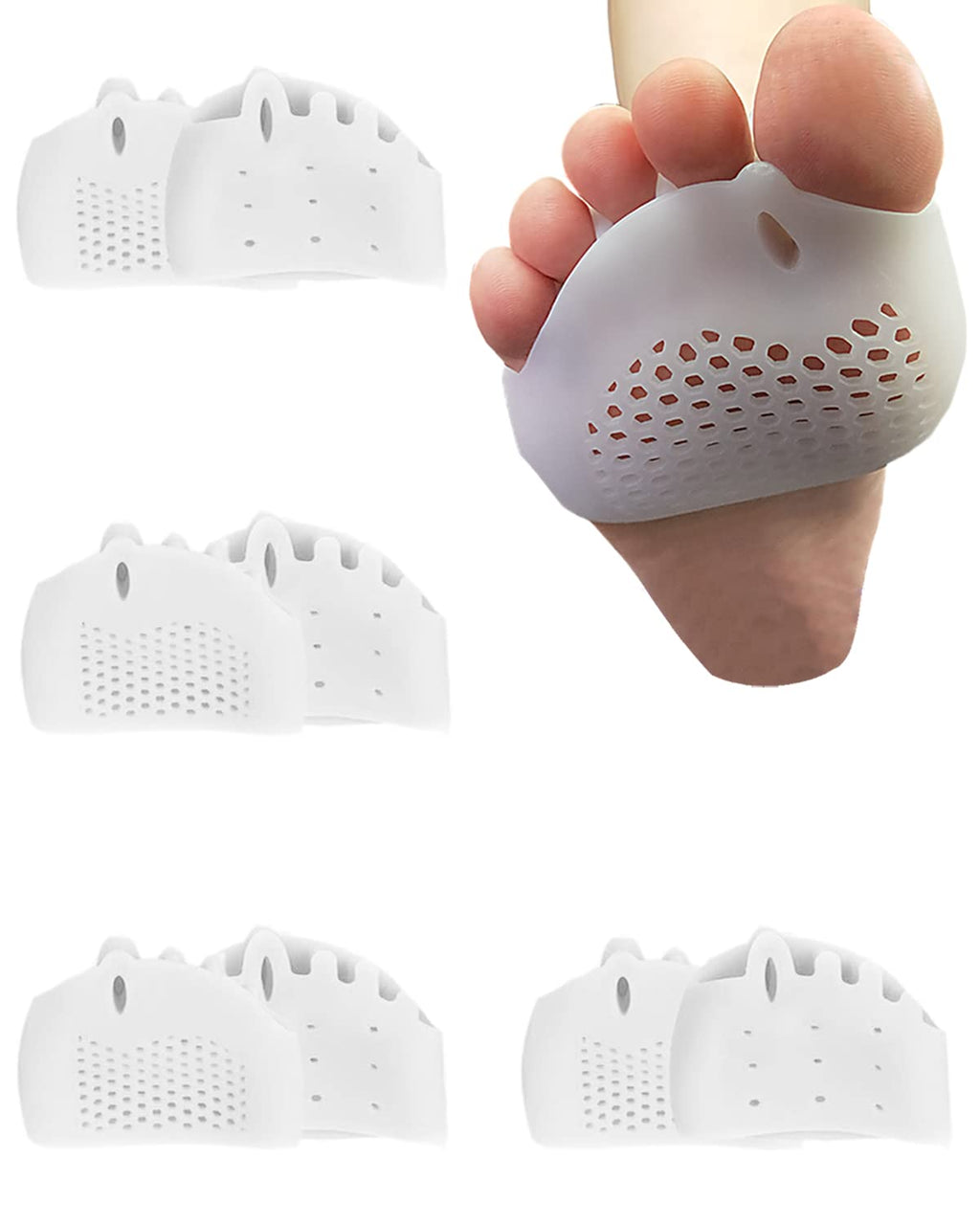 Golbylicc 4 Pairs Metatarsal Gel Pads & Toe Spacers – Bunion & Hammertoe Corrector