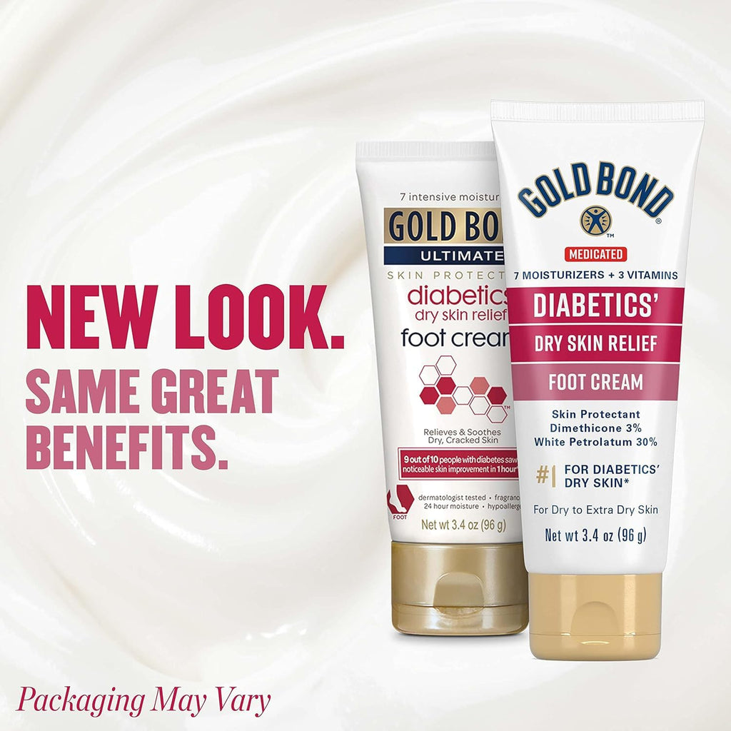 Gold Bond Ultimate Diabetics' Dry Skin Relief Foot Cream 2-Pack (3.4 oz)