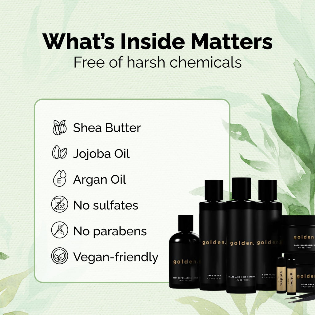 Golden Grooming The Unbearded Bundle — Clean Face & Fresh Skin Essentials for Black Men