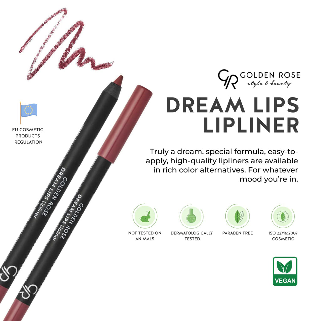 Golden Rose Dream Lips Lipliner – Long-Lasting, Highly Pigmented Lip Pencil (531)