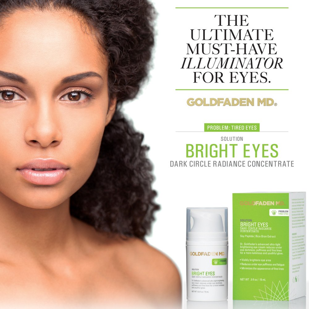 GOLDFADEN MD Bright Eyes Dark Circle Concentrate – Brightening Eye Cream with Soy Peptide, Arnica & Rice Bran