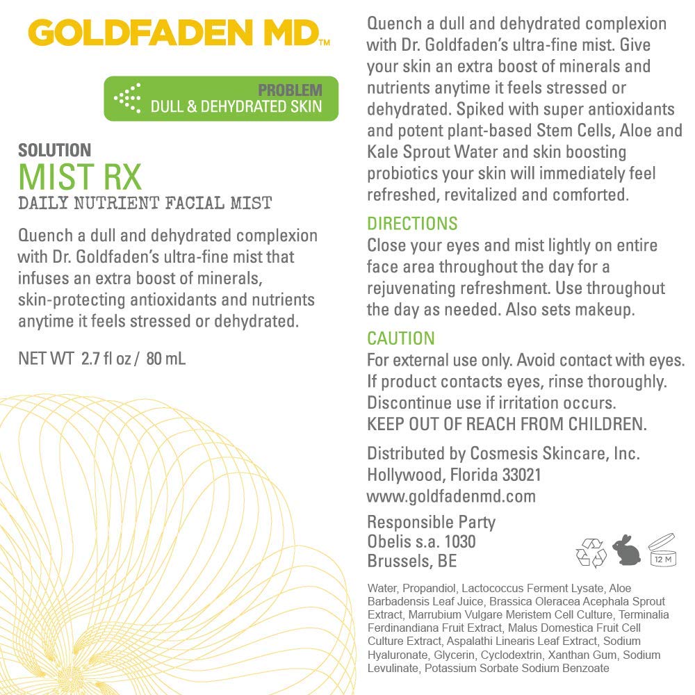 GOLDFADEN MD Mist RX | Daily Hydration Face Mist with Aloe Vera Water, Plant Stem Cells & Antioxidants