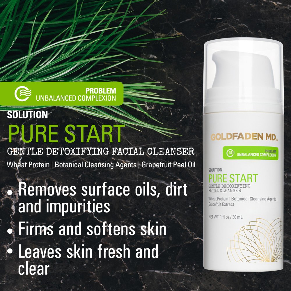 GOLDFADEN MD Pure Start Gentle Detoxifying Facial Cleanser – 1 Fl Oz