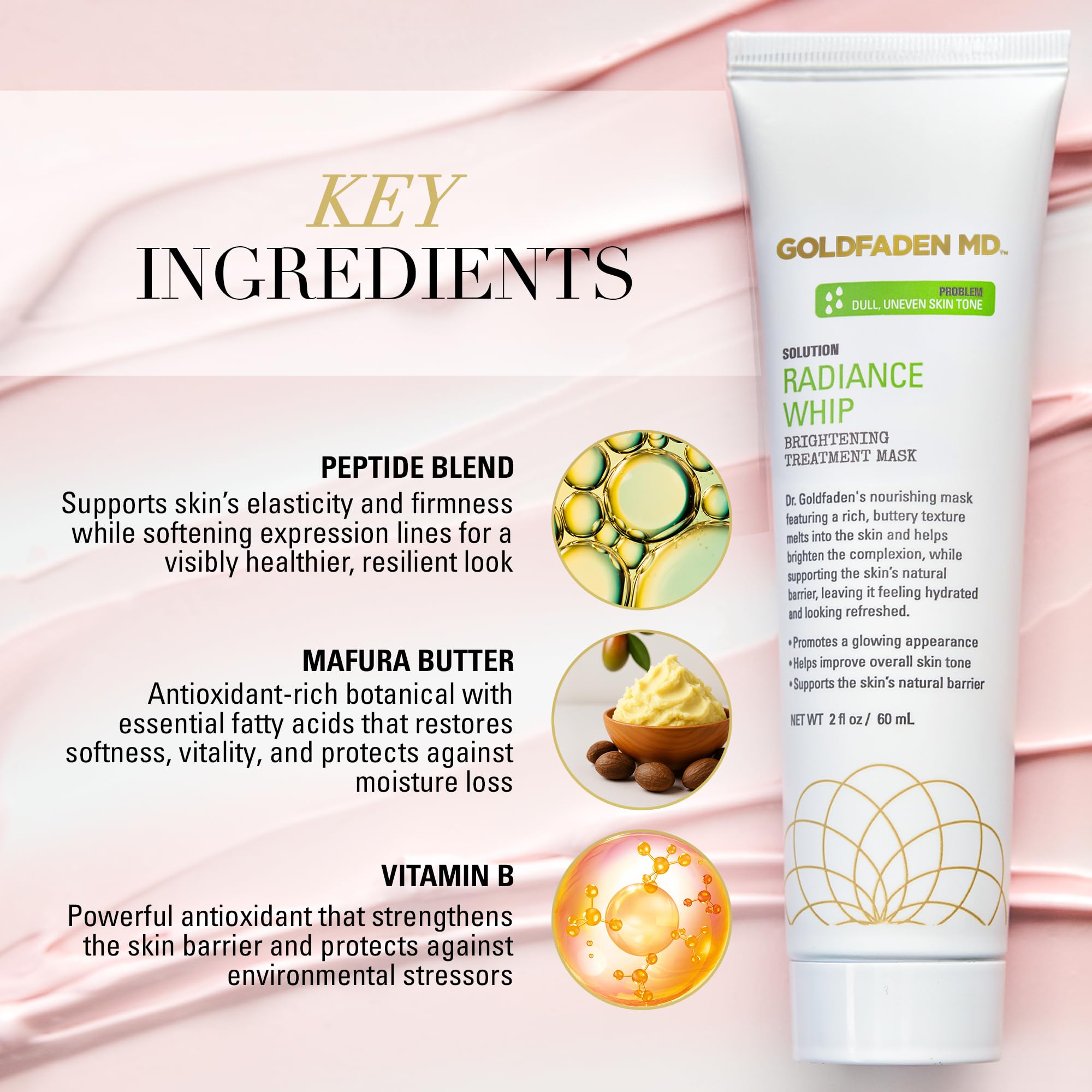 GOLDFADEN MD Radiance Whip Treatment Mask – 60ml | Hydration, Even Tone & Glow