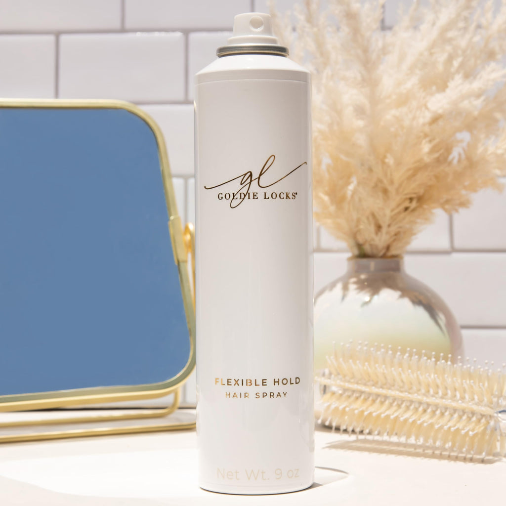Goldie Locks Flexible Hold Hairspray – Lightweight, Brushable, Humidity-Resistant, Safe for Extensions