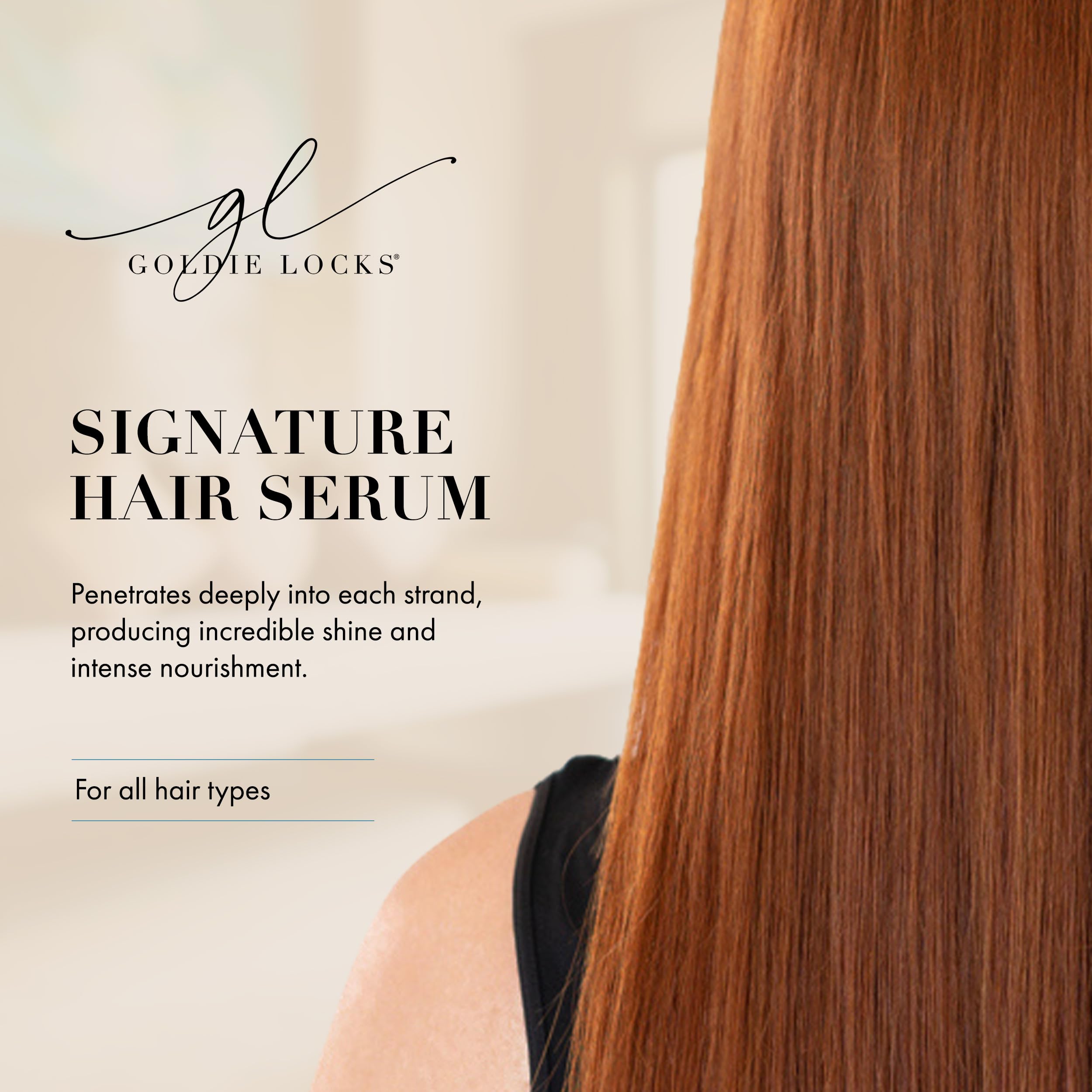 Goldie Locks Signature Hair Serum – Frizz Control, Shine & Safe for Color-Treated Hair | 3.4 fl oz | Protein-Free