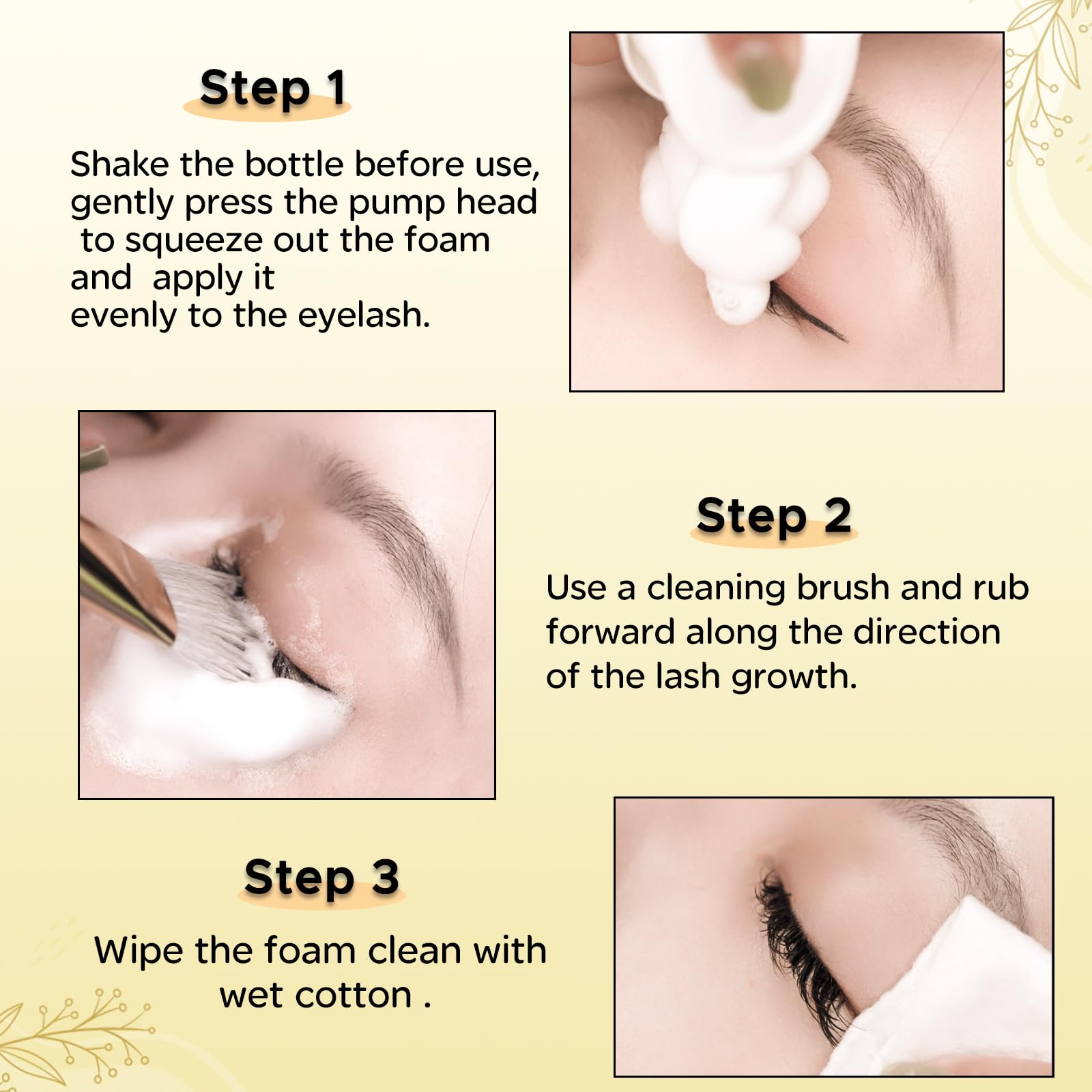 GOLLEEPRO Lash Shampoo – 100 ml Eyelash Extension Cleanser with Brush (Paraben & Sulfate Free)