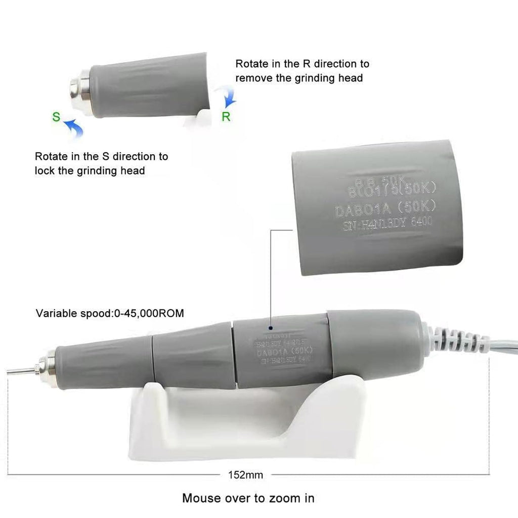 Goluao Nail Drill-210 Polishing Machine – High Torque, 0-45,000 RPM for Teeth, Lab, Jewelry & More