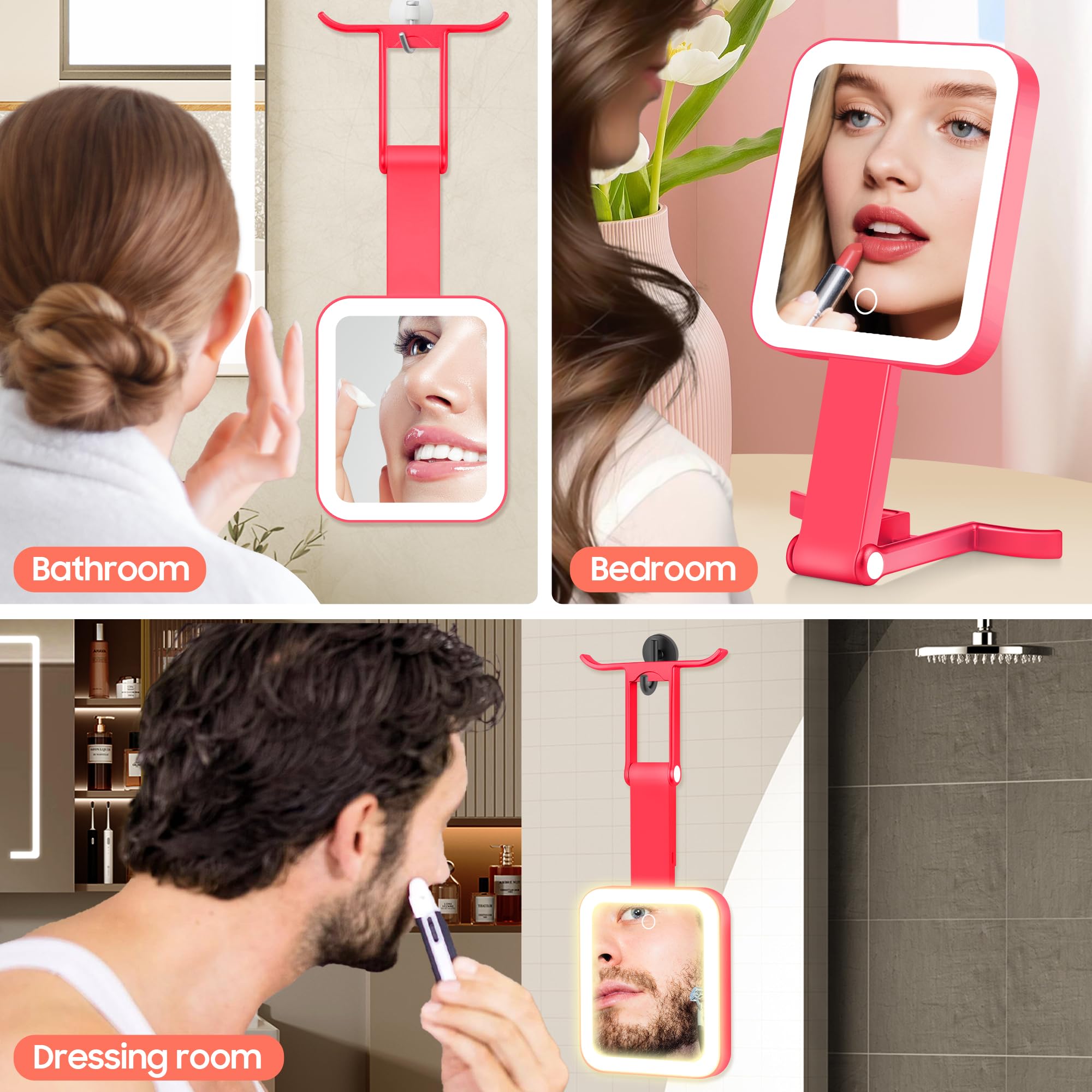GOMIPURU Magnifying Travel Mirror with Light – 30X/1X, Foldable & Portable