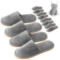 GONG GONG 6-12 Pairs Non-Slip Disposable Slippers – Washable Crystal Velvet Guest Slippers