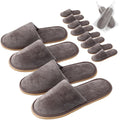 GONG GONG 6 Pairs Non-Slip Disposable Slippers | Crystal Velvet, Washable & Reusable