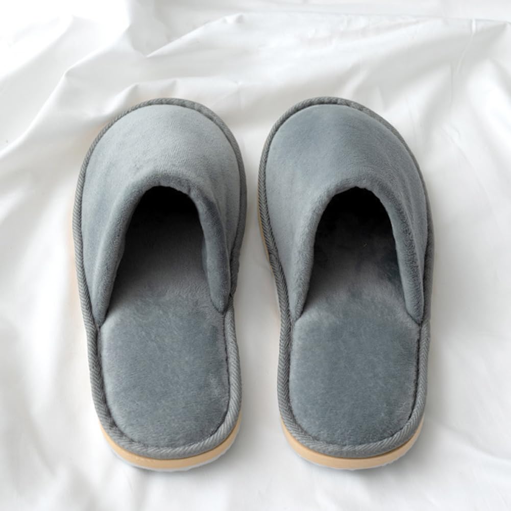 GONG GONG 6-12 Pairs Non-Slip Disposable Slippers – Washable Crystal Velvet Guest Slippers