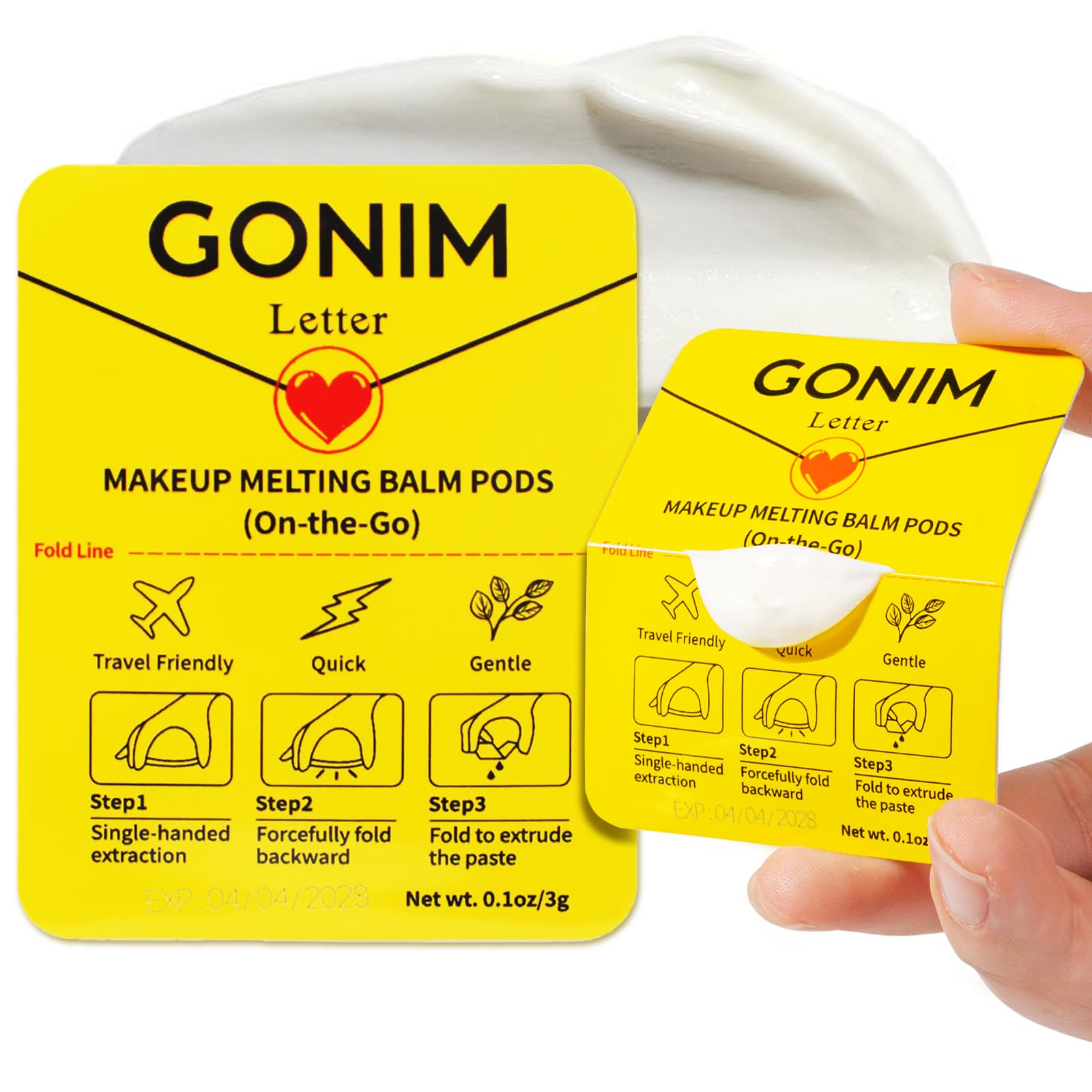 GONIM Cleansing Balm Makeup Remover – Travel-Size Hydrating Facial Cleanser On-The-Go (3 g x 15 pods)