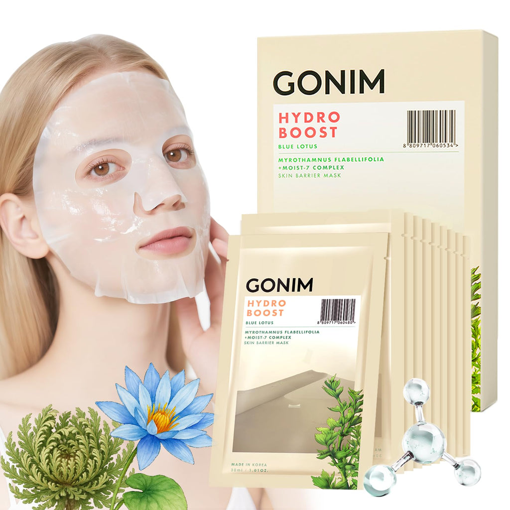 GONIM Face Mask with 7x Hyaluronic Acid & Vitamin C — Hydration & Collagen Activation (30ml x10)