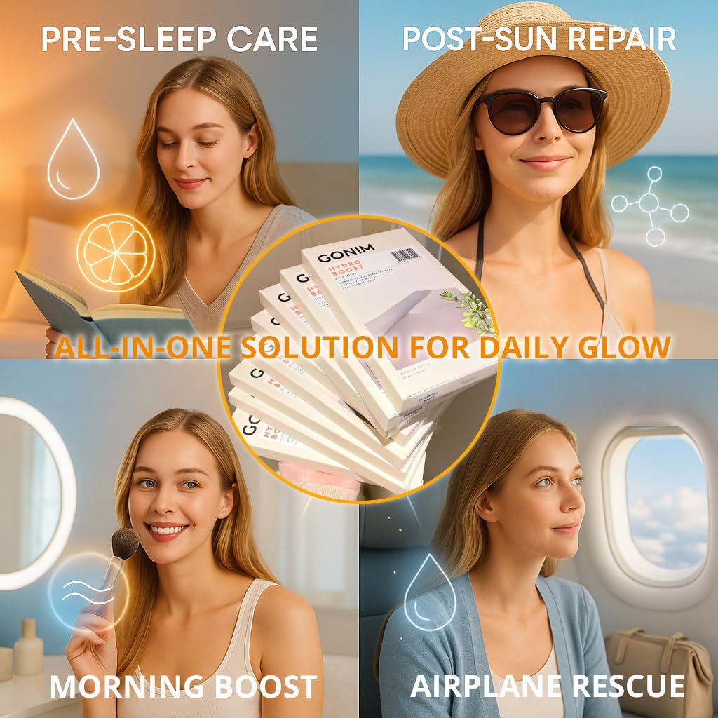 GONIM Face Mask with 7x Hyaluronic Acid & Vitamin C — Hydration & Collagen Activation (30ml x10)