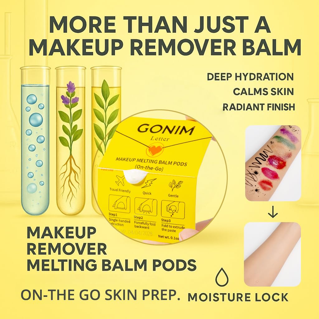 GONIM Cleansing Balm Makeup Remover – Travel-Size Hydrating Facial Cleanser On-The-Go (3 g x 15 pods)