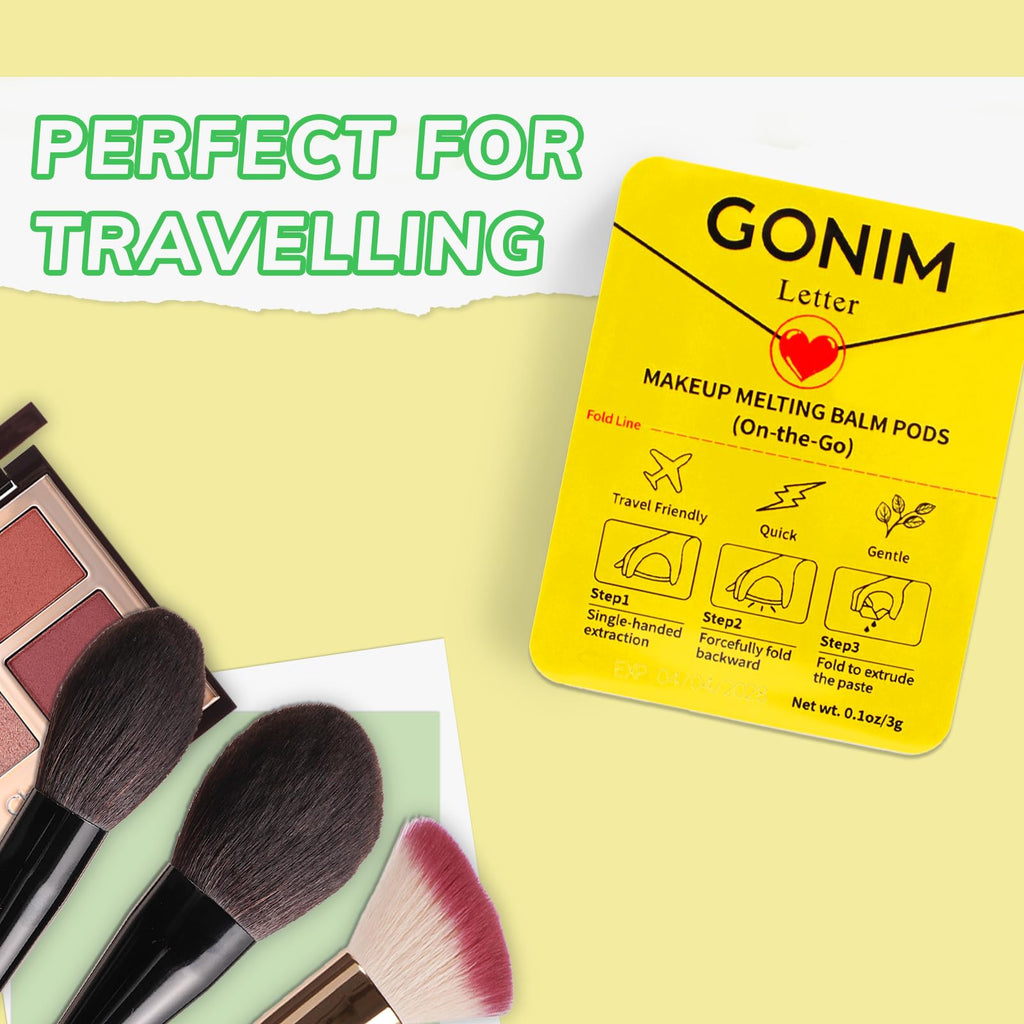 GONIM Cleansing Balm Makeup Remover – Travel-Size Hydrating Facial Cleanser On-The-Go (3 g x 15 pods)