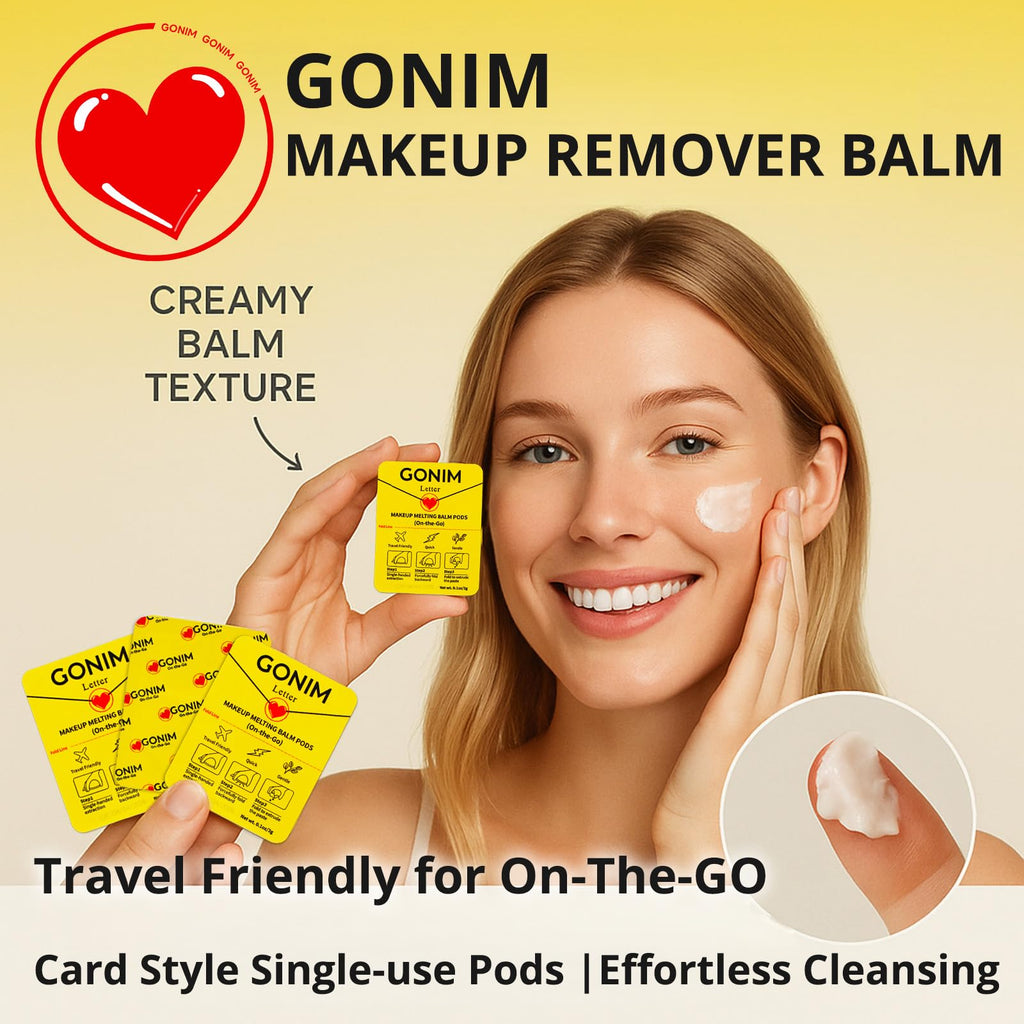 GONIM Cleansing Balm Makeup Remover – Travel-Size Hydrating Facial Cleanser On-The-Go (3 g x 15 pods)